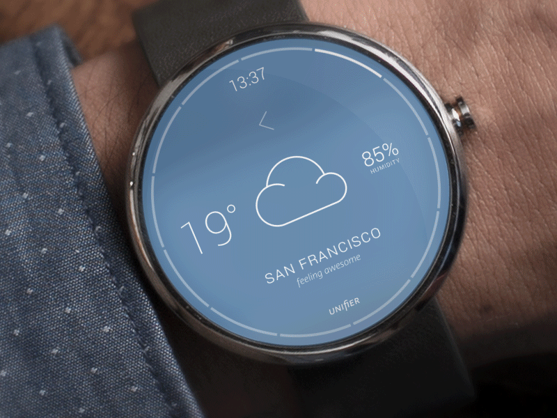 Droid Smartwatch Weather app by Unity