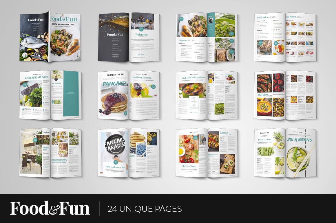 Food&Fun Magazine InDesign Template