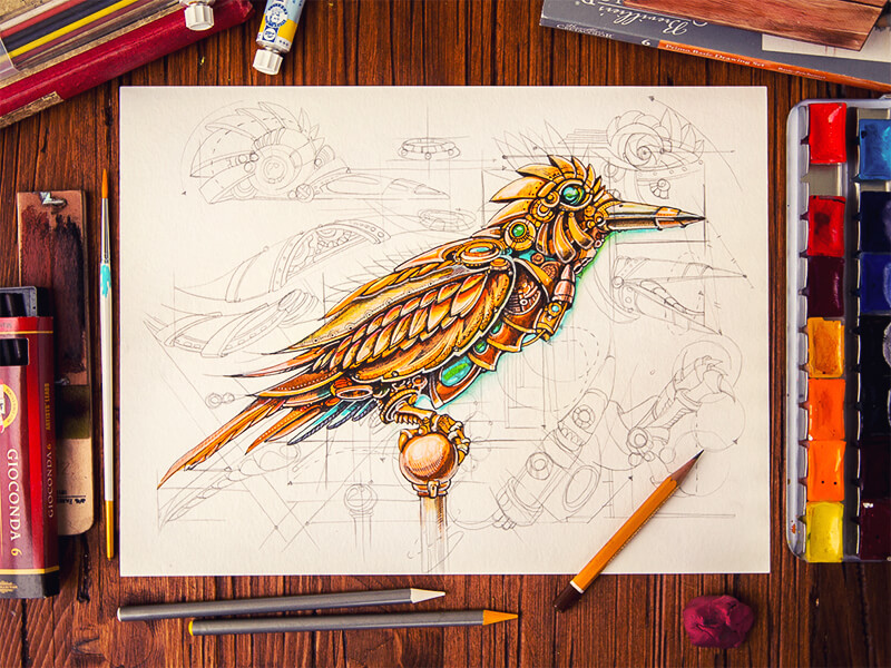 Steampunk Bird by Mike