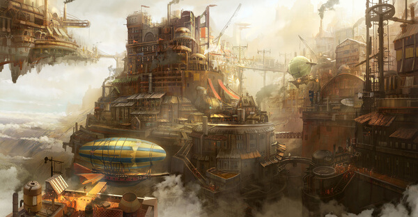 Steampunk city by Tyler Edlin Art