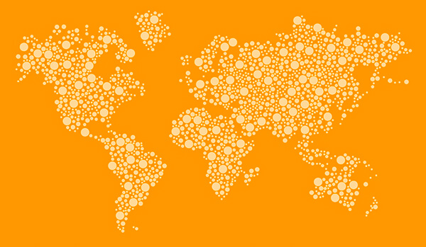 Dotted World Map Vector