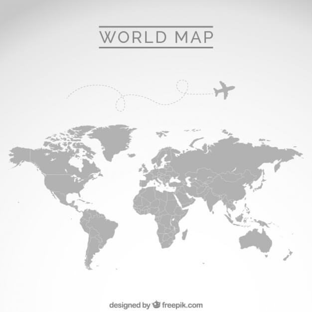 Gray world map