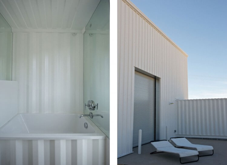 Shipping container home in the mojave desert