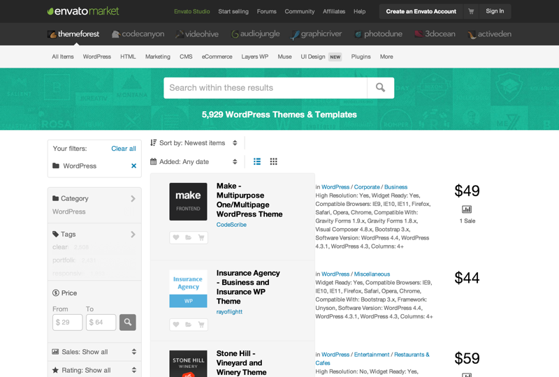 Premium WordPress Themes & WordPress Templates | ThemeForest 