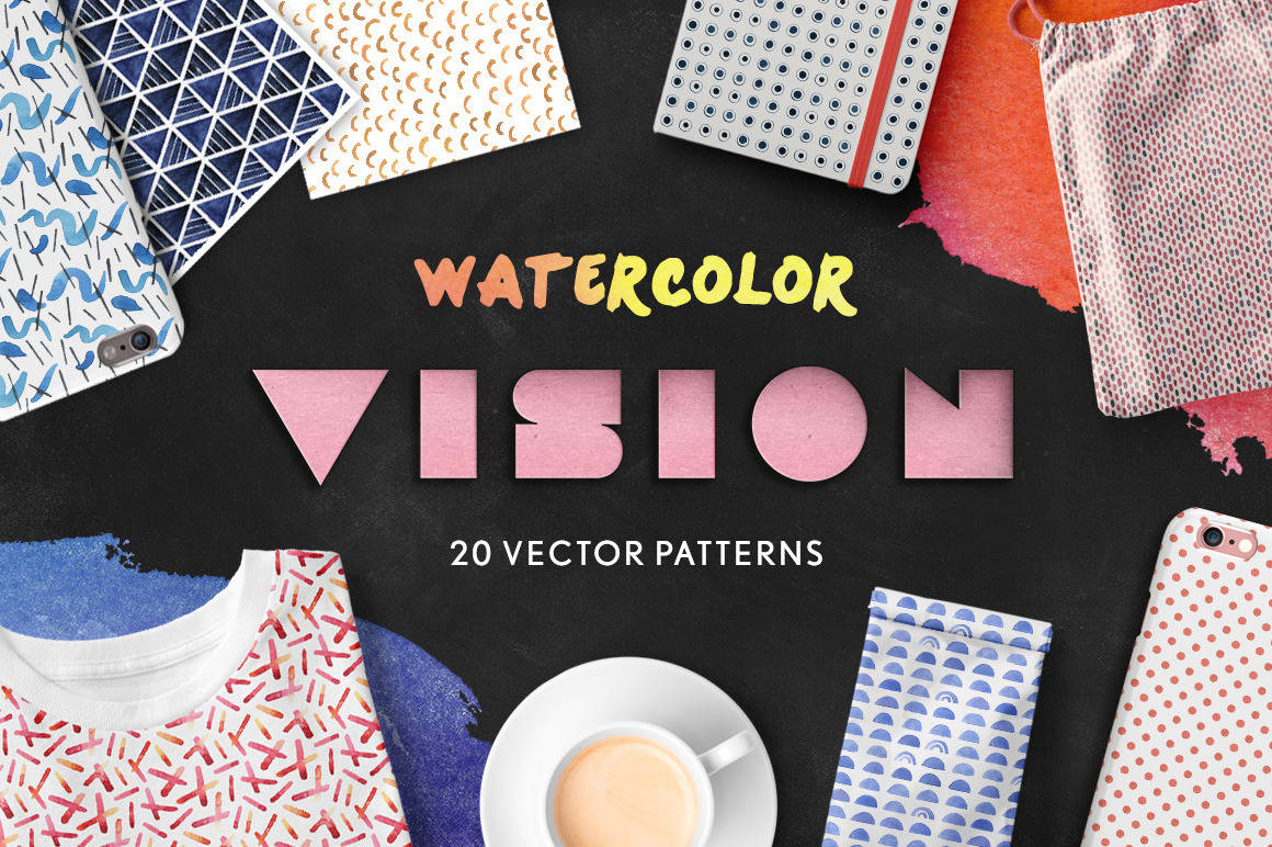 Watercolor Vision Vector Patterns (2)