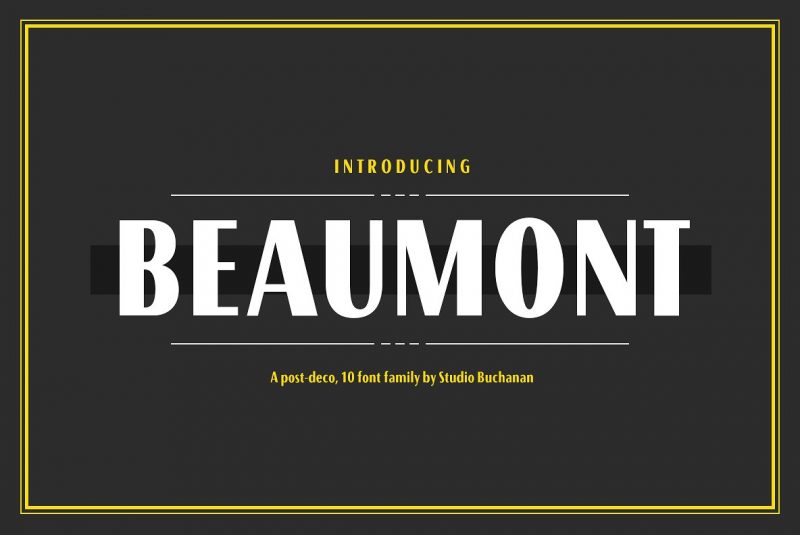 Beaumont is a modern take on classic 1920's type, playing with stroke contrast and art deco forms.