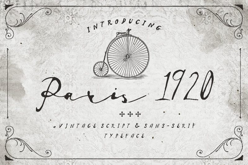  Paris 1920 - Script Like Save Paris 1920 - Script - 1 Paris 1920 - Script - 2 Paris 1920 - Script - 3 Paris 1920 - Script - 4 Paris 1920 - Script - 5 Paris 1920 - Script - 6 Paris 1920 - Script - 7 Paris 1920 - Script - 8 Paris 1920 - Script - 9 Paris 1920 - Script - 10 Paris 1920 is a vintage font that has both script & sans-serif in the family. Inspired by the classic handwriting style, Paris 1920 is best for your greeting card title, signature for design work, badge and sticker, logo and return address, some cover design and so forth, you decide!