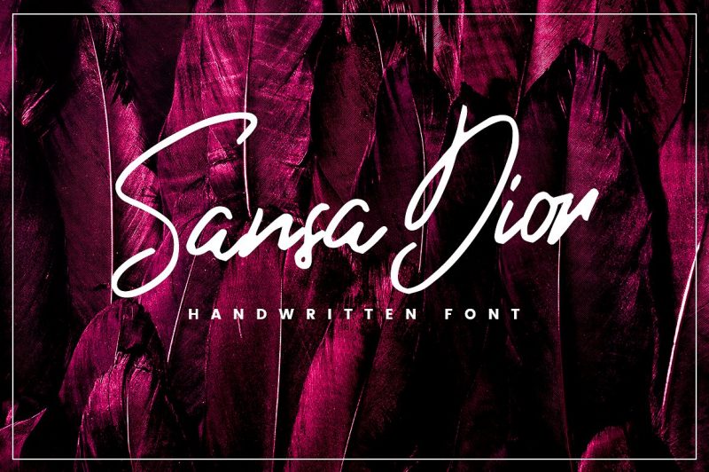 Sansa Dior is casual and carefree brush script, designed to recreate the look of confident.