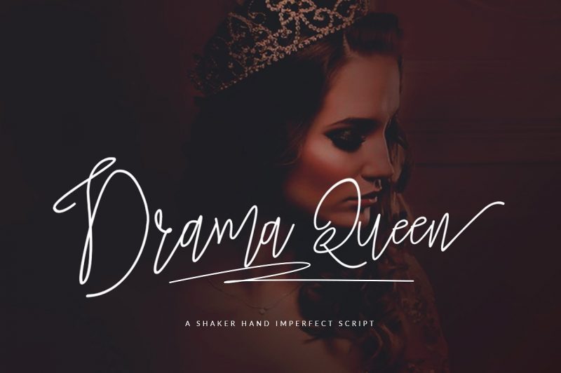 Drama Queen Script A clean & classy signature-style font set, perfect for creating authentic hand-lettered text quickly & easily.