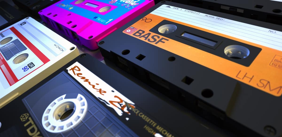 analogue antique audio cassettes