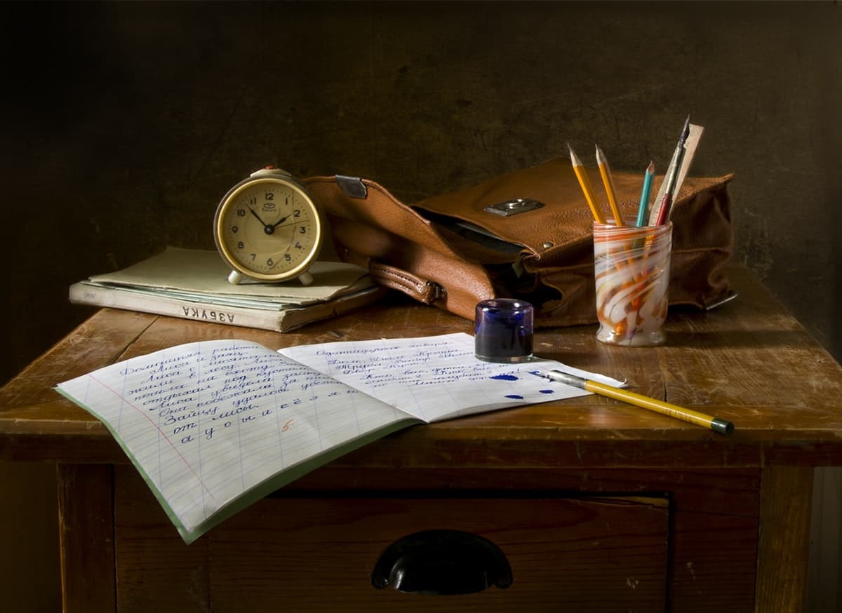 notebook on a wooden table