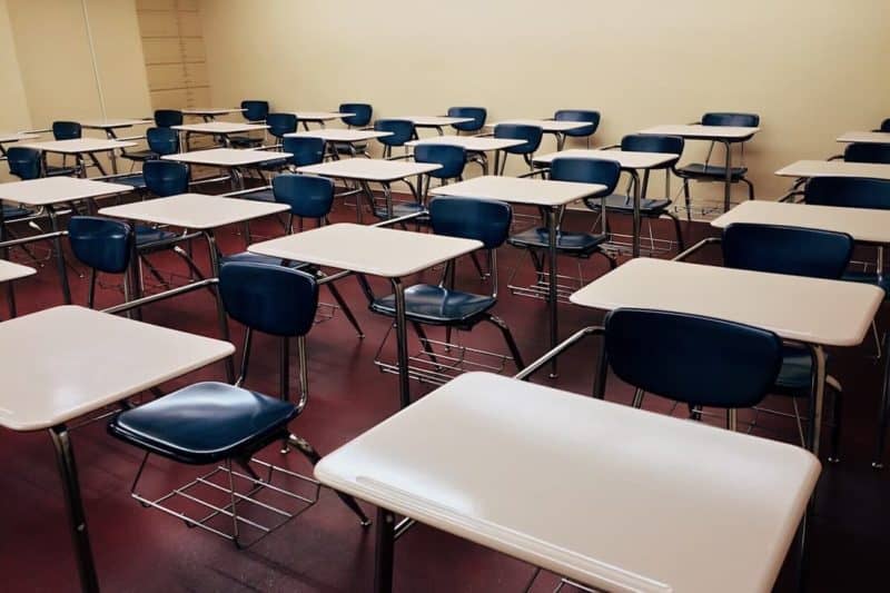 classroom college desks