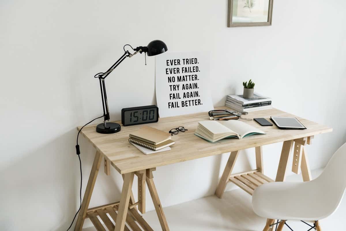 desk inside a modern home