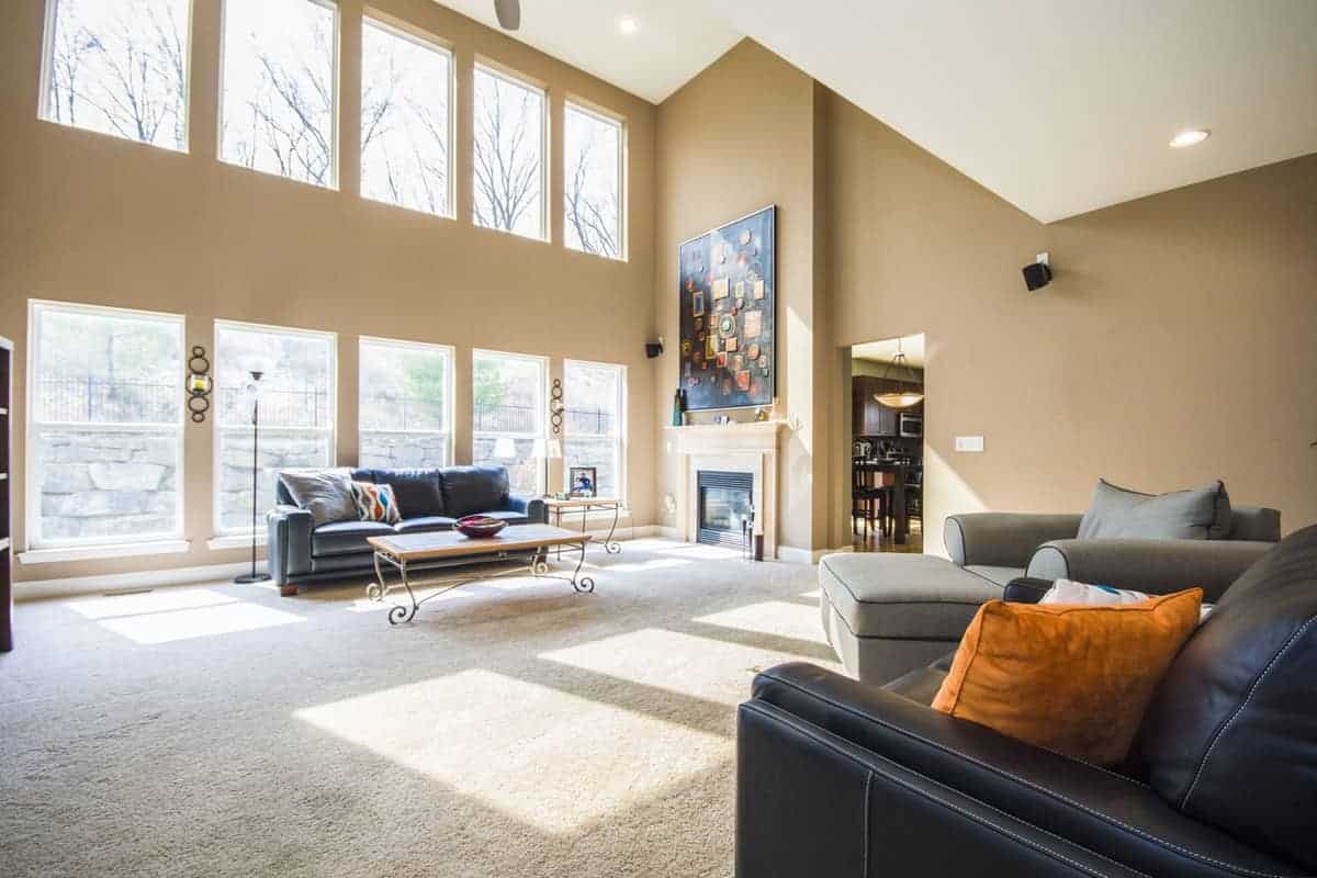 modern living room inside a mansion