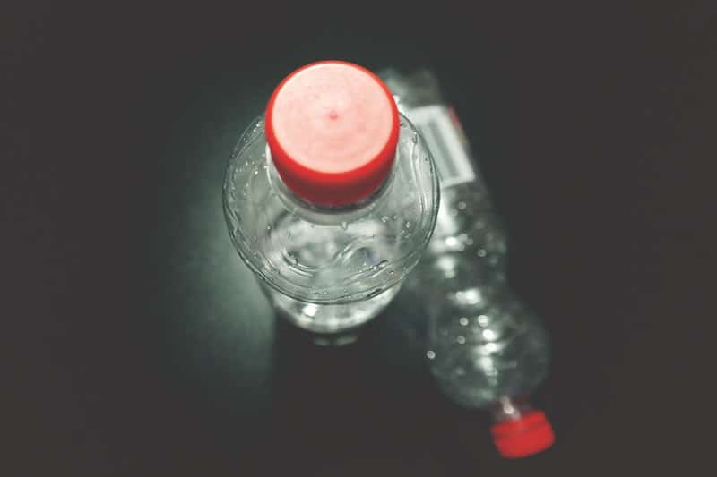 plastic watter bottle close up