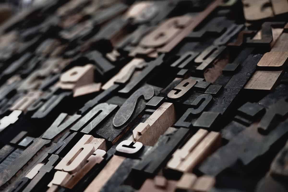 Close up photo of typography letters