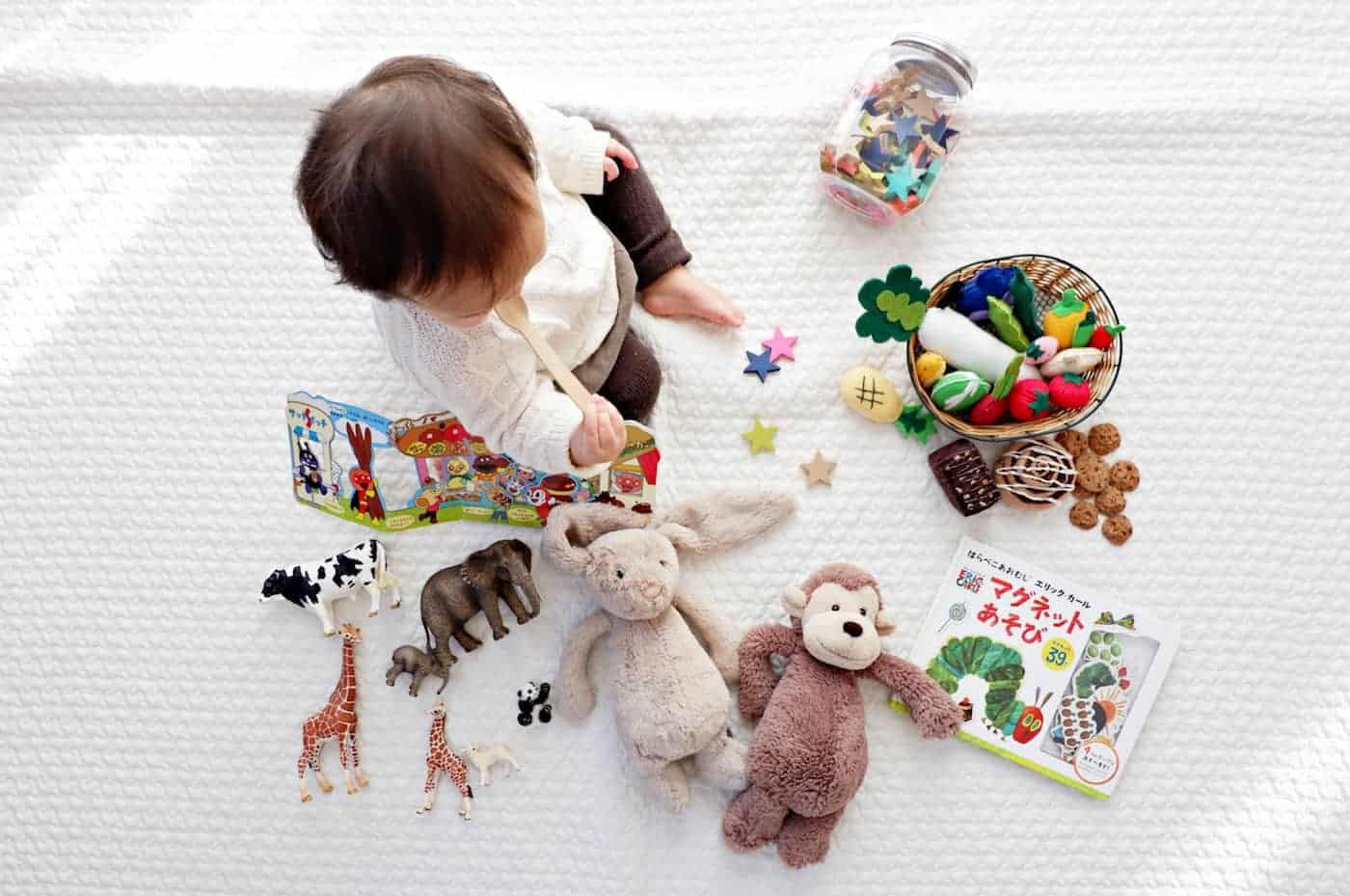Adorable Kid Playing with Toys