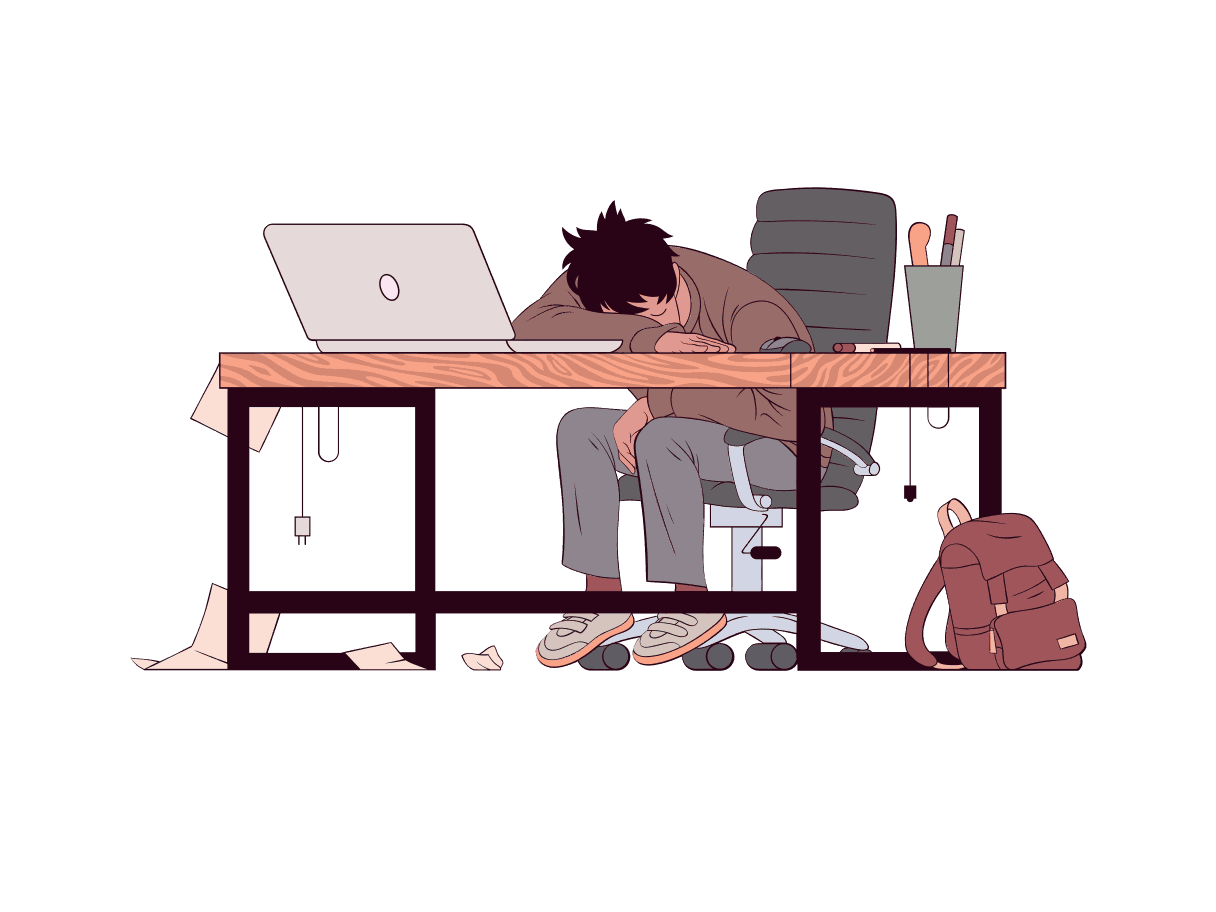 Man Sleeping on his desk