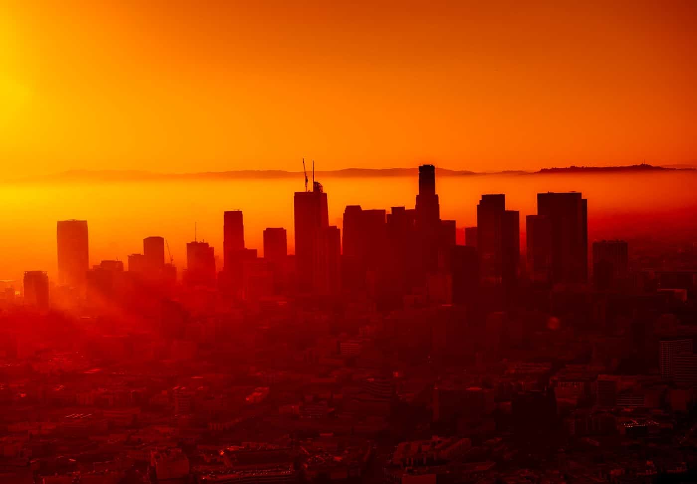 Los Angeles City During Orange Sunset