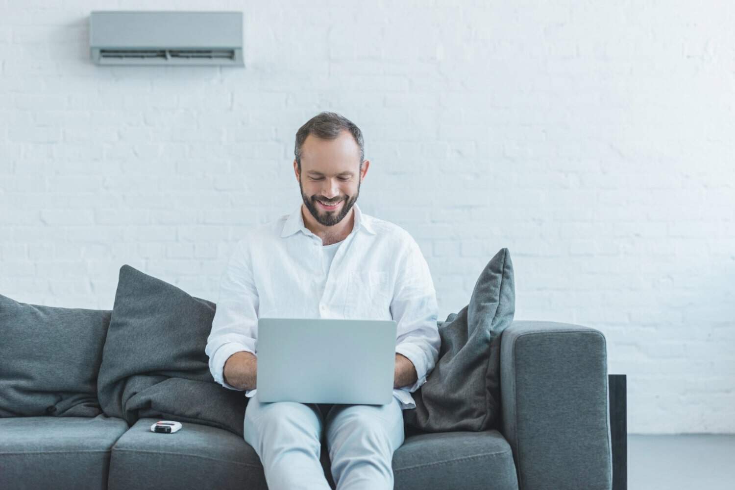 man working on laptop