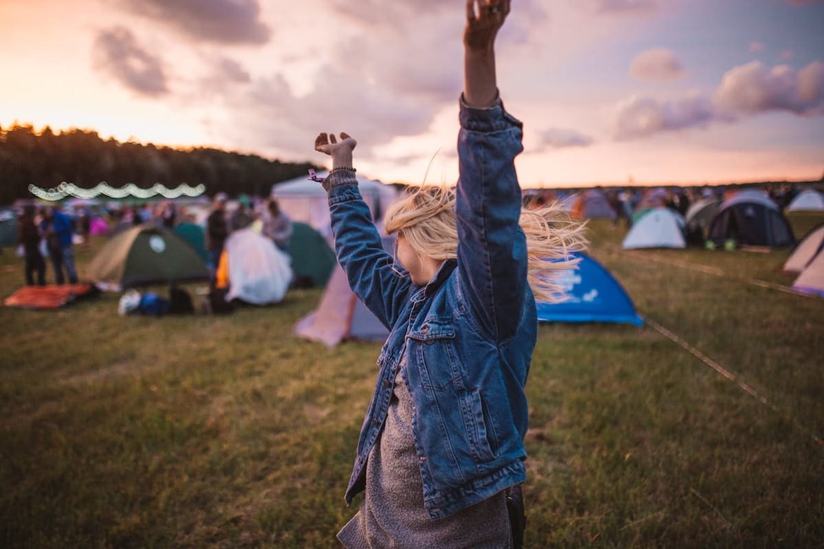 Camping at a Music Festival During Summer