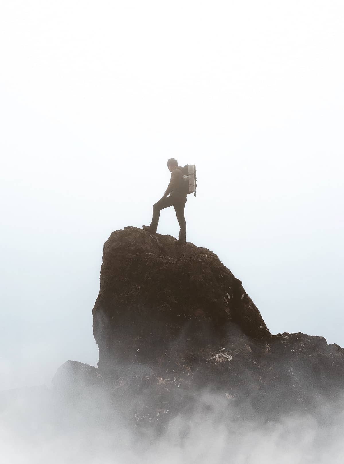 Man Hiking in The Mountains