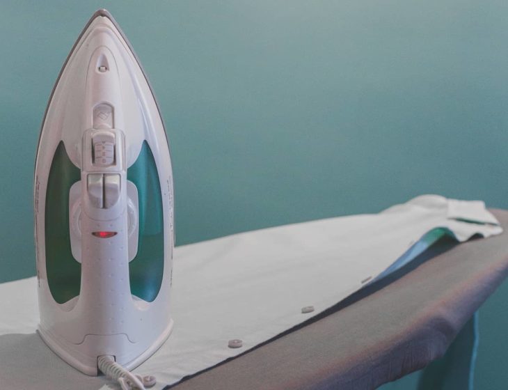ironing wrinkled clothes