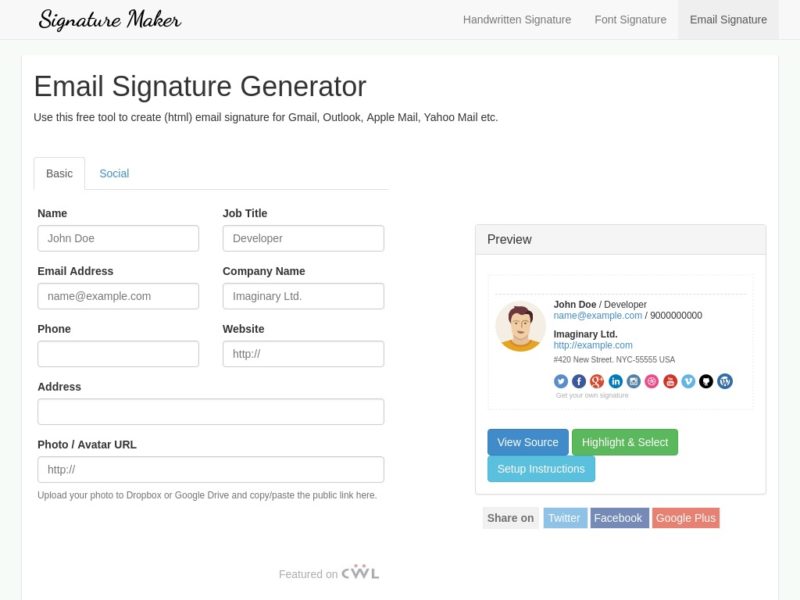 email signature generator