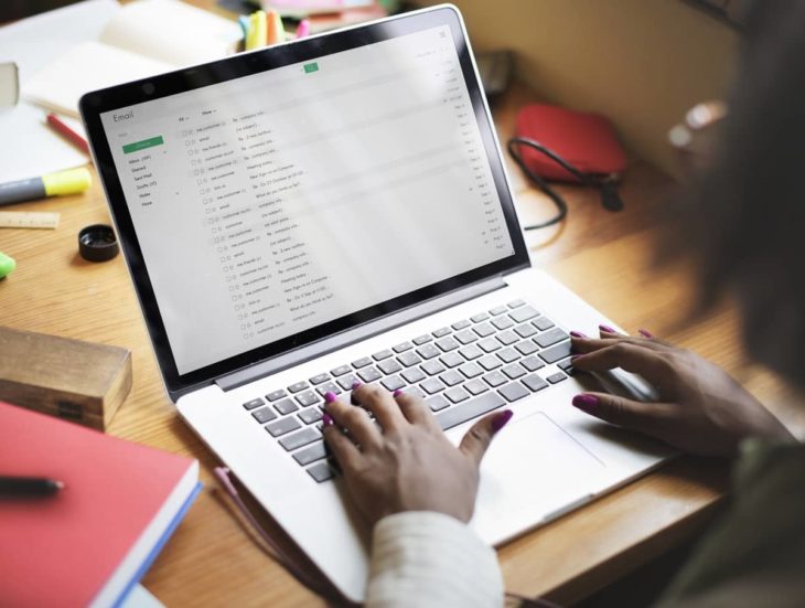 Woman Answering emails from Home