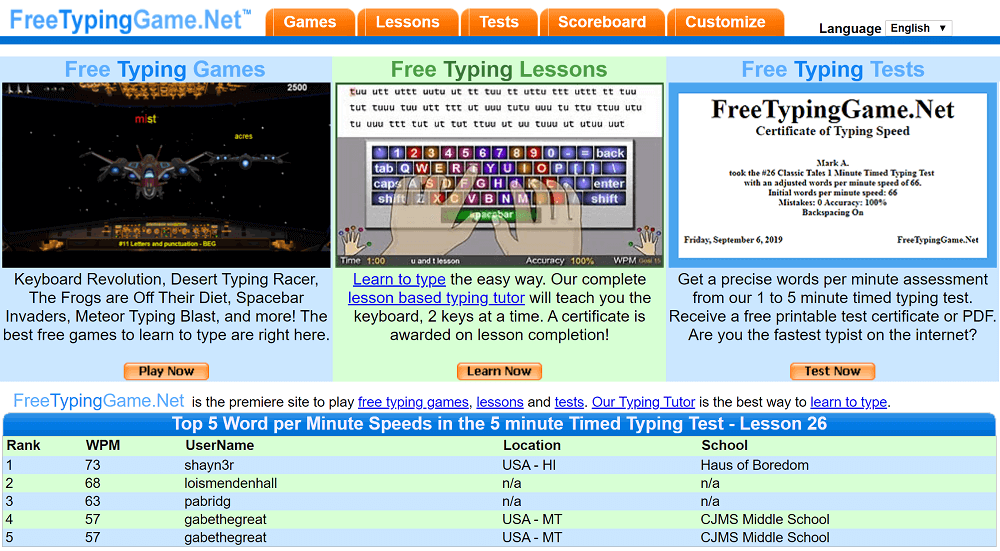 free typing games for mac