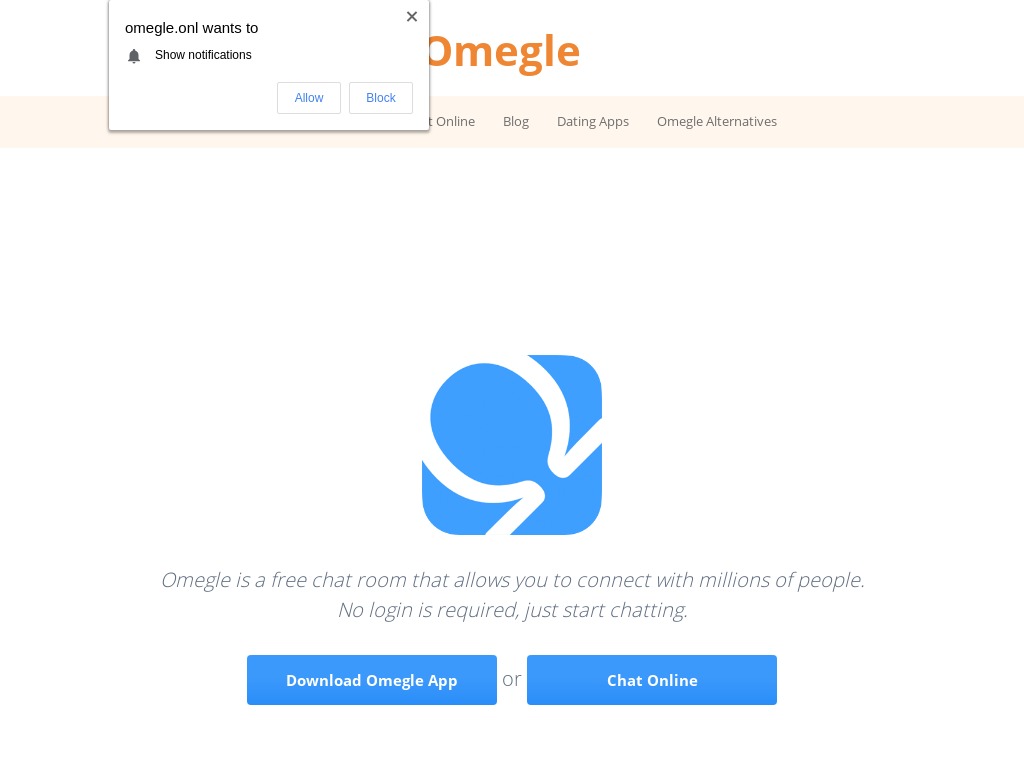 omegle-website screenshot