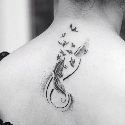 Neck Feather Tattoo