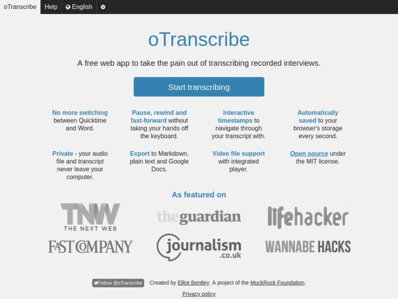 annotation transcriber export no timecode