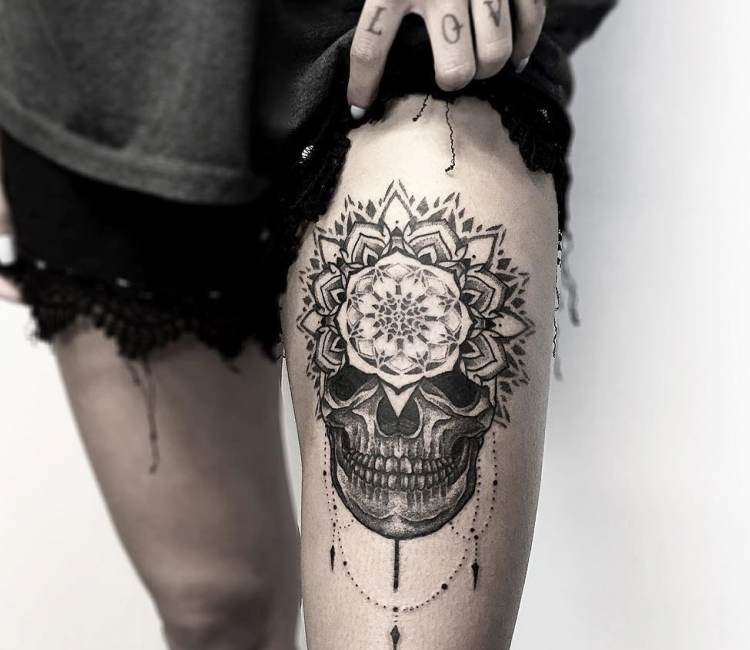 indian sugar skull tattoo