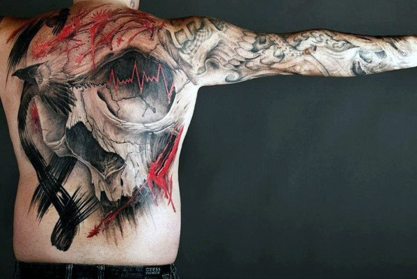 Reaper On Pile Of Skulls Tattoo By Darklightartist If Wj  फट शयर