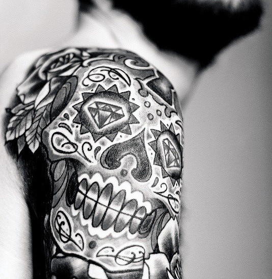 marilyn monroe sugar skull tattoo