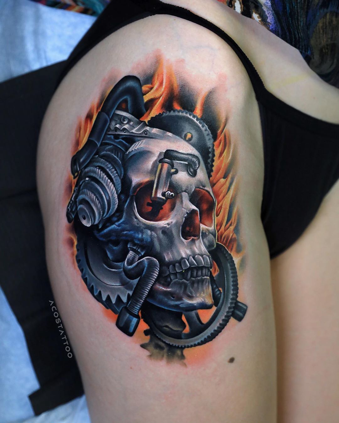 skulls and smoke tattoo designs