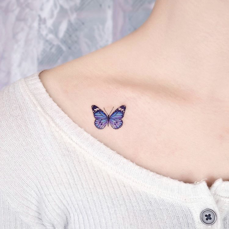 blue monarch butterfly tattoos