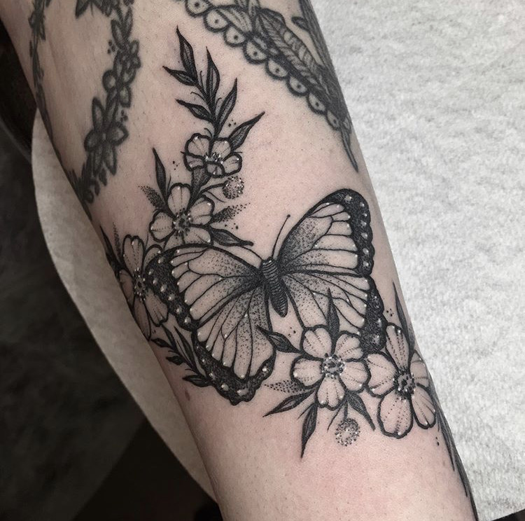 Tattoo uploaded by Saer  Vine and butterflies wrapping around upper arm   Tattoodo