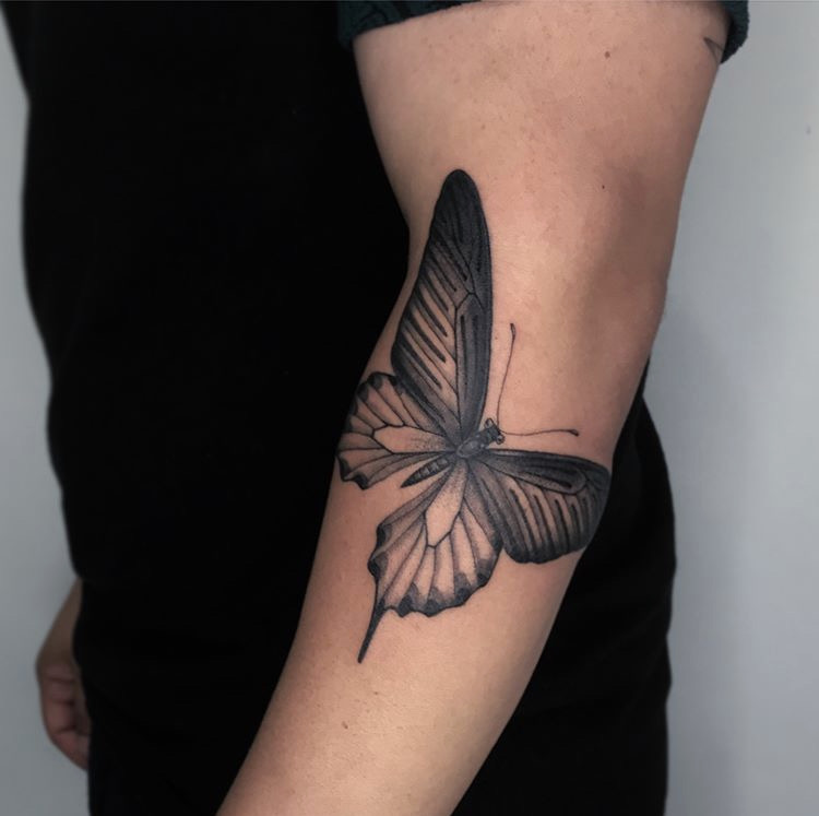 butterfly tattoos on forearm