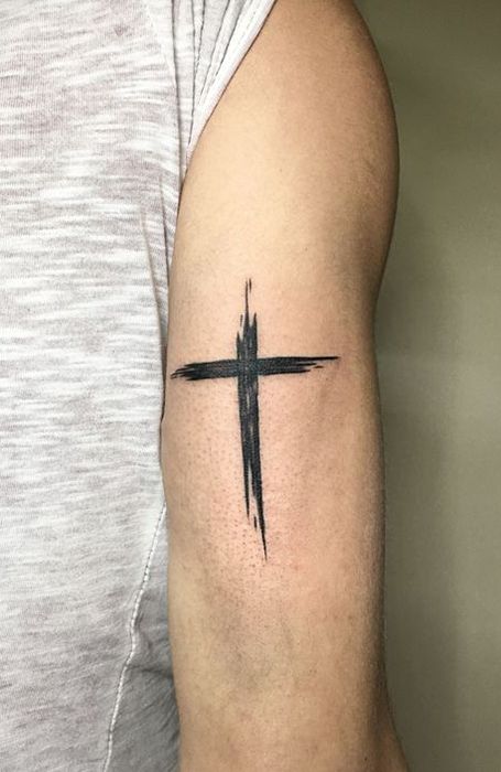 barbed wire cross tattoo