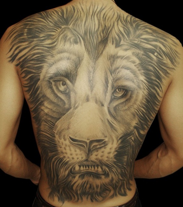 lion head tattoo chest