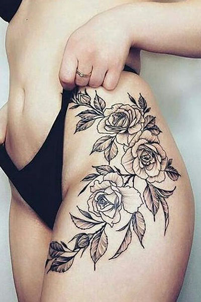 rose hip tattoos for women