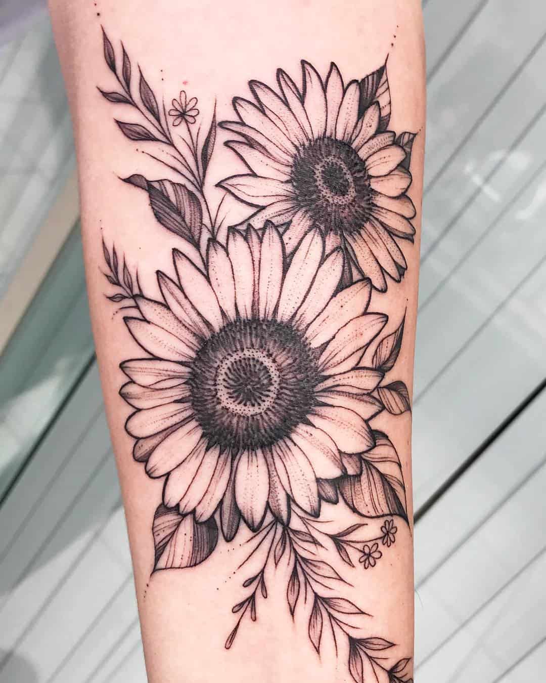 35 Beautiful Sunflower Tattoos for the Bright and Optimistic   Inspirationfeed