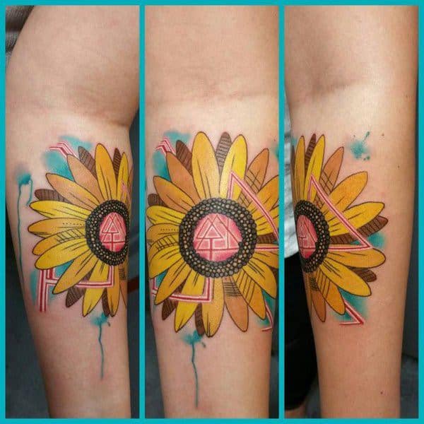 Sunflower Tattoo  Floral Shoulder Tattoo  Flowers Tattoo  MyBodiArtcom