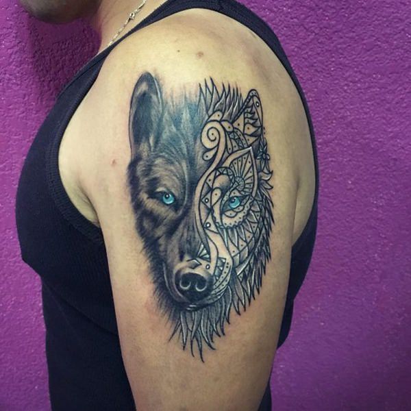 alpha wolf symbol tattoo