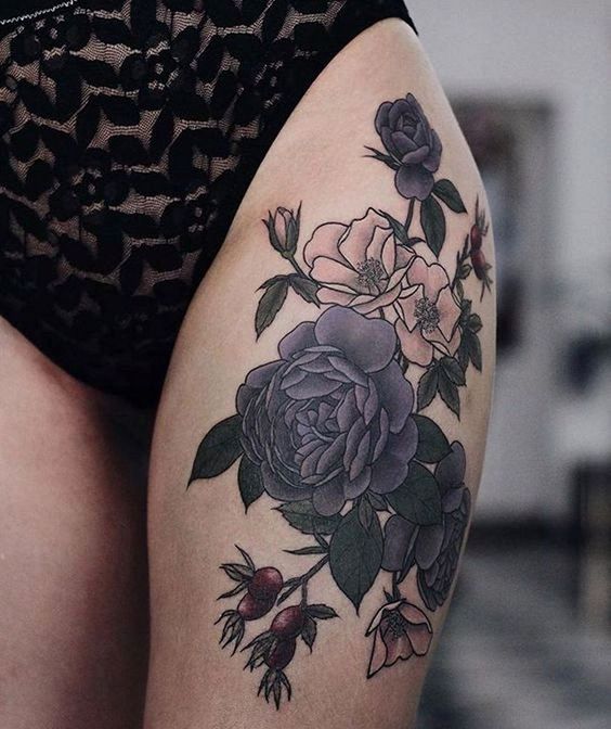 19+ Daisy Thigh Tattoo