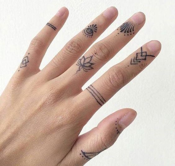 Handpoke finger and hand tattoos  rsticknpokes