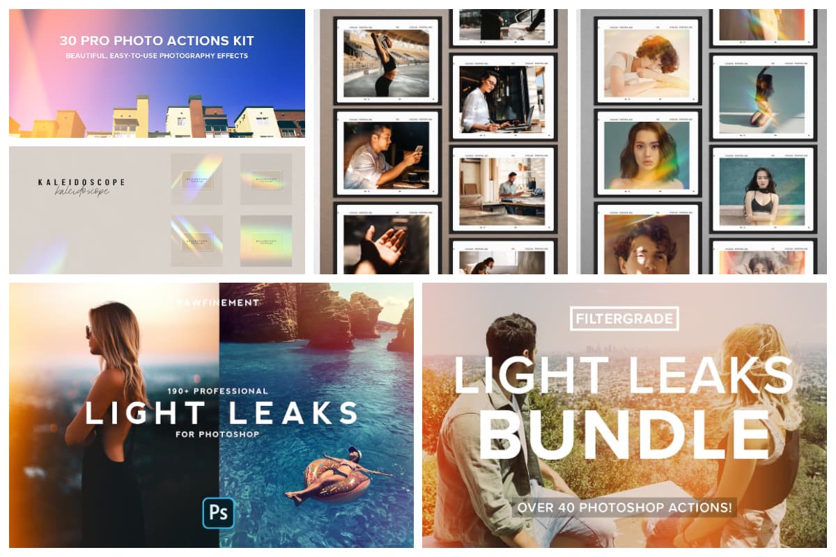 Creativemarket Pro Light Leaks Photoshop Action Download Free