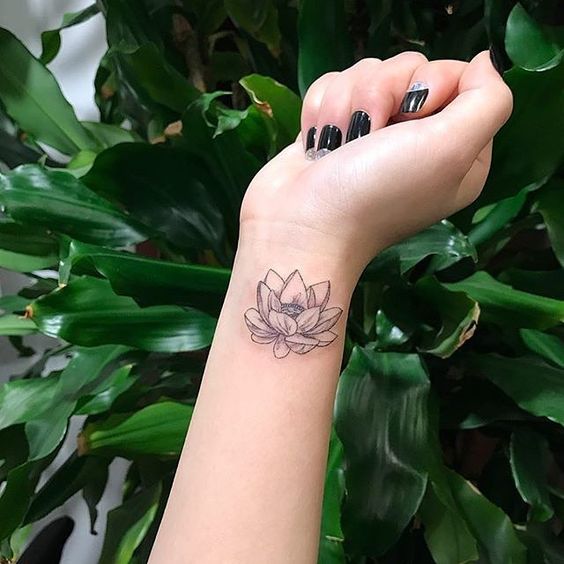 Lotus Blossom Wrist Tattoos